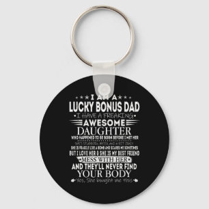 Lucky Bonus Pap T-shirt van Geweldige Dochter Vade Sleutelhanger