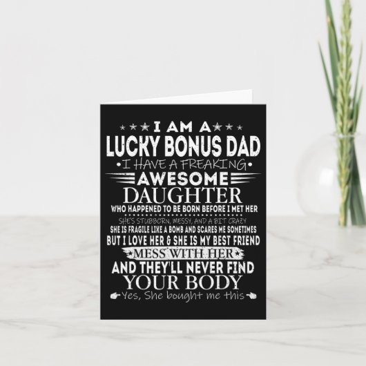 Lucky Bonus Papa T-shirt Van Geweldige Dochter Vad Kaart (Voorkant)