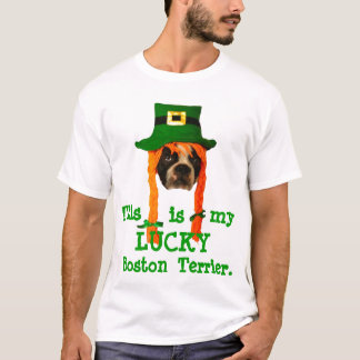 LUCKY Boston Terrier St. Patrick's Day T-shirt