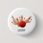 Lucky bowling ronde button 3,2 cm (Voorkant)
