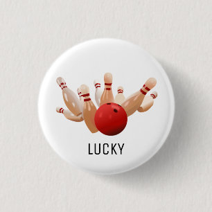 Lucky bowling ronde button 3,2 cm