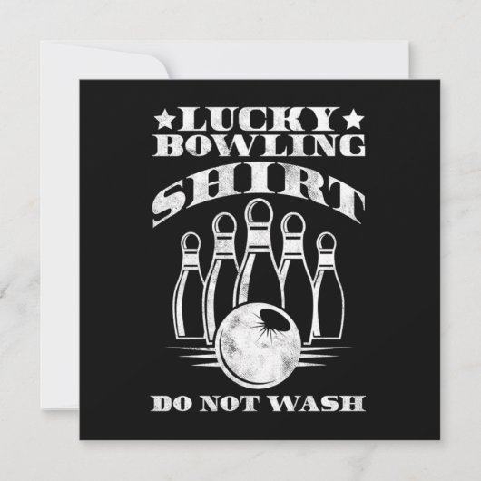 Lucky Bowling Shirt Do Not Wash Bowler Strike Gift Kaart (Voorkant)