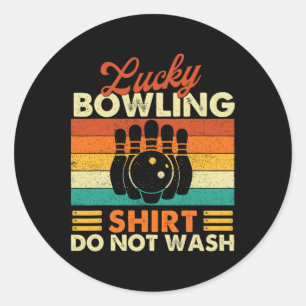 Lucky Bowling Shirt Niet Wassen - Bowler Bowling Ronde Sticker