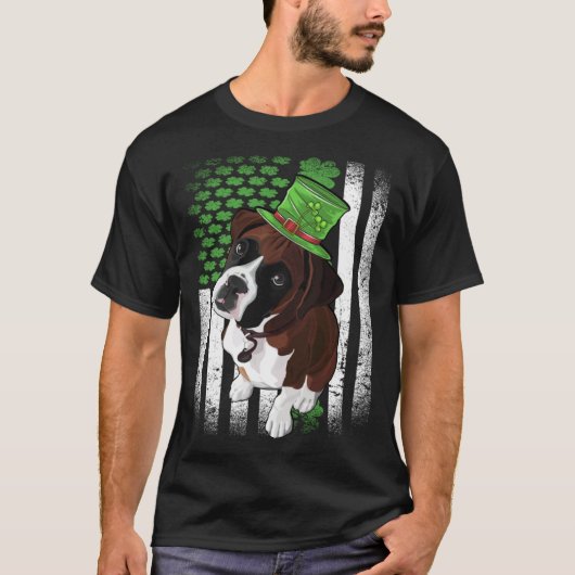 Lucky Boxer Dog St Patrick s Day T-shirt (Voorkant)