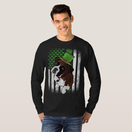 Lucky Boxer Dog St Patrick s Day T-shirt (Voorkant volledig)