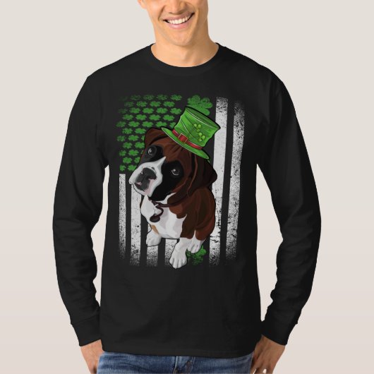 Lucky Boxer Dog St Patrick s Day T-shirt (Voorkant)