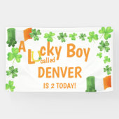 Lucky Boy Irish Shamrock Birthday Party Banner (Horizontaal)
