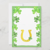 Lucky Boy Shamrock en Hoefijzer Birthday Party Kaart (Achterkant)