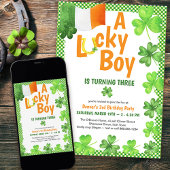 Lucky Boy Shamrock en Hoefijzer Birthday Party Kaart
