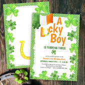 Lucky Boy Shamrock en Hoefijzer Birthday Party Kaart