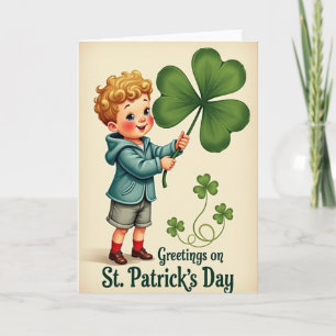 Lucky Boy Smile St Patricks Kaart