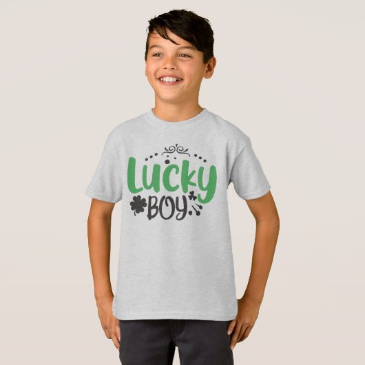 Lucky Boy St Patrick T-Shirt for Kids (Voorkant volledig)