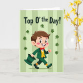 Lucky Boy St. Patrick's Dag Kaart (Gele Bloem)