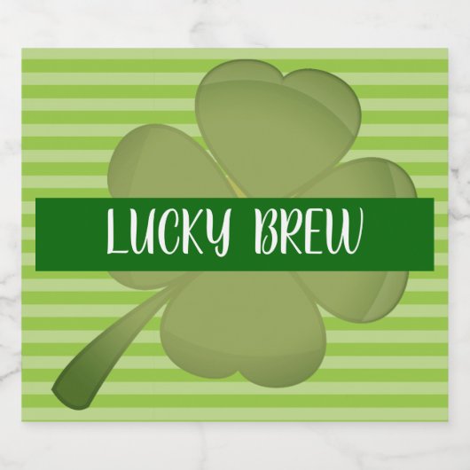 Lucky Brew, Green Striped label. Bier Etiket (Enkel label)