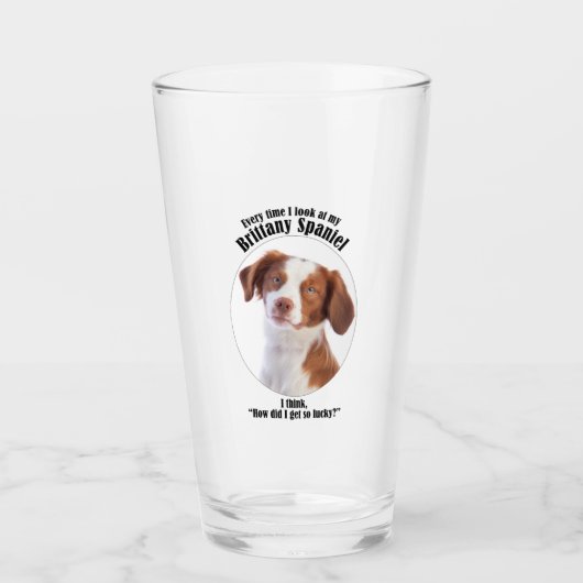 Lucky Brittany Spaniel Glas (Voorkant)