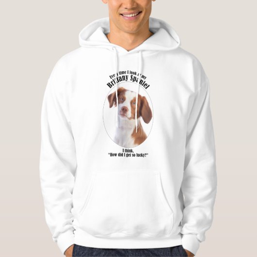 Lucky Brittany Spaniel Hoodie (Voorkant)