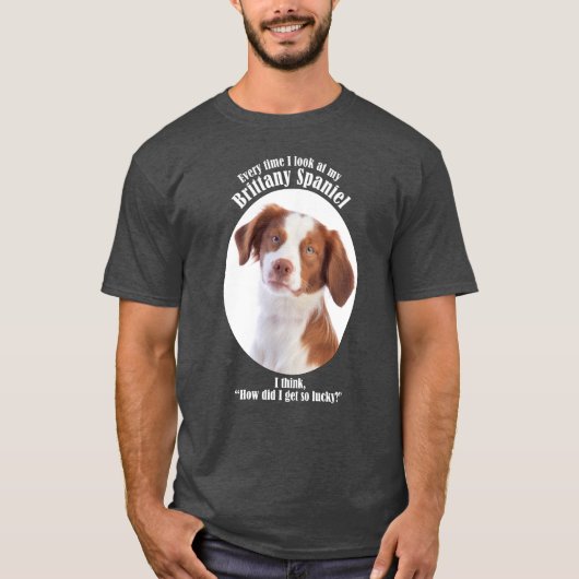 Lucky Brittany Spaniel T-shirt (Voorkant)