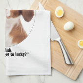 Lucky Brittany Spaniel Theedoek (Quarter Fold)