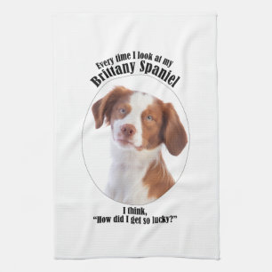 Lucky Brittany Spaniel Theedoek
