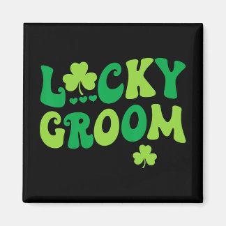 Lucky bruidegom bruid koppels bijpassende bruiloft magneet