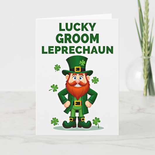 Lucky Bruidegom Klaverkaart Kaart (Voorkant)