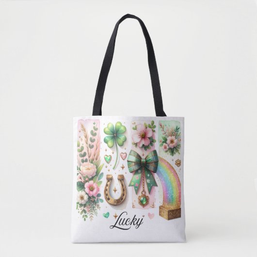 Lucky Brushstroke, St. Patrick's Day Totebag Tote Bag (Voorkant)