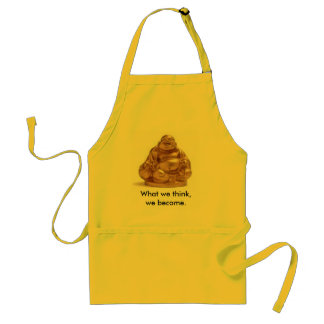 Lucky Buddha Apron met gezegde in Geel Standaard Schort