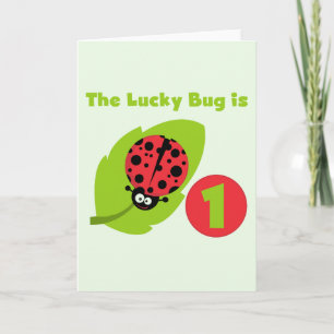 Lucky Bug 1e verjaardag T-shirts en geschenken Kaart