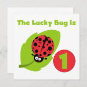 Lucky Bug 1e verjaardag T-shirts en geschenken Kaart (Voorkant / Achterkant)