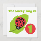 Lucky Bug 1e verjaardag T-shirts en geschenken Kaart (Voorkant)