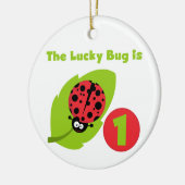 Lucky Bug 1e verjaardag T-shirts en geschenken Keramisch Ornament (Links)