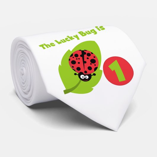 Lucky Bug 1e verjaardag T-shirts en geschenken Stropdas (Opgerold)