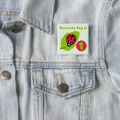 Lucky Bug 1e verjaardag T-shirts en geschenken Vierkante Button 5,1 Cm (In situ)