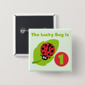 Lucky Bug 1e verjaardag T-shirts en geschenken Vierkante Button 5,1 Cm (Voorkant /achterkant)