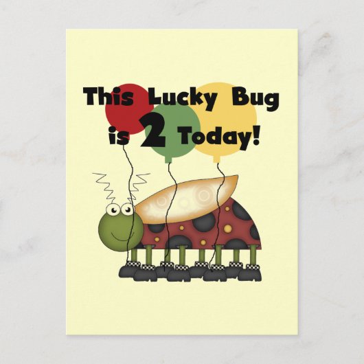 Lucky Bug 2e verjaardag T-shirts en geschenken Briefkaart (Voorkant)