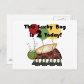 Lucky Bug 2e verjaardag T-shirts en geschenken Briefkaart (Voorkant / Achterkant)