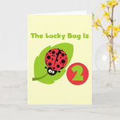 Lucky Bug 2e verjaardag T-shirts en geschenken Kaart (Gele Bloem)