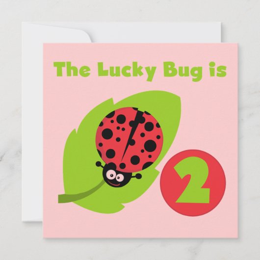Lucky Bug 2e verjaardag T-shirts en geschenken Kaart (Voorkant)