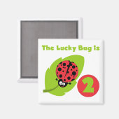 Lucky Bug 2e verjaardag T-shirts en geschenken Magneet (Voorkant / Achterkant)