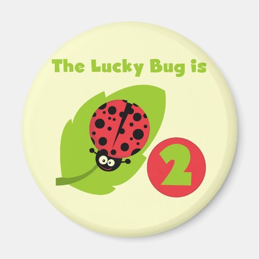 Lucky Bug 2e verjaardag T-shirts en geschenken Magneet (Voorkant)
