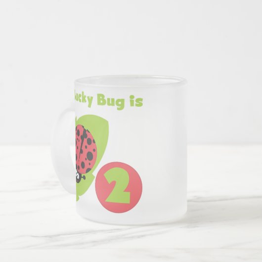 Lucky Bug 2e verjaardag T-shirts en geschenken Matglas Koffiemok (Voorkant links)