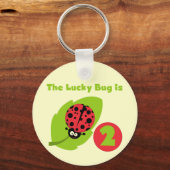 Lucky Bug 2e verjaardag T-shirts en geschenken Sleutelhanger (Voorkant)