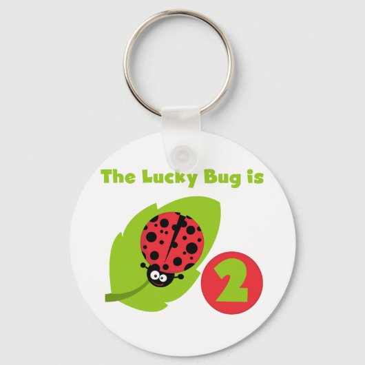 Lucky Bug 2e verjaardag T-shirts en geschenken Sleutelhanger (Voorkant)