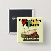Lucky Bug 2e verjaardag T-shirts en geschenken Vierkante Button 5,1 Cm (Voorkant /achterkant)