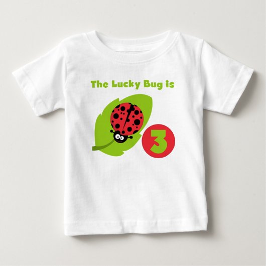 Lucky Bug 3e Verjaardag T shirten en geschenken (Voorkant)