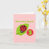 Lucky Bug 3e Verjaardag T shirten en geschenken Kaart (Gele Bloem)