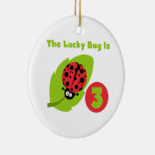 Lucky Bug 3e Verjaardag T shirten en geschenken Keramisch Ornament (Rechts)