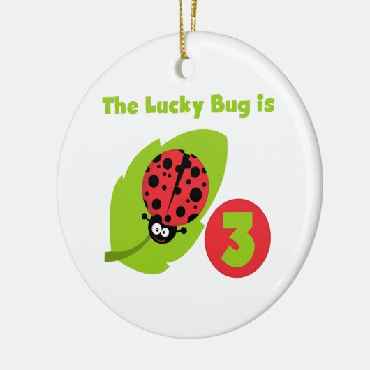 Lucky Bug 3e Verjaardag T shirten en geschenken Keramisch Ornament (Links)