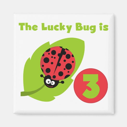 Lucky Bug 3e Verjaardag T shirten en geschenken Magneet (Voorkant)