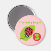 Lucky Bug 3e Verjaardag T shirten en geschenken Magneet (Voorkant / Achterkant)